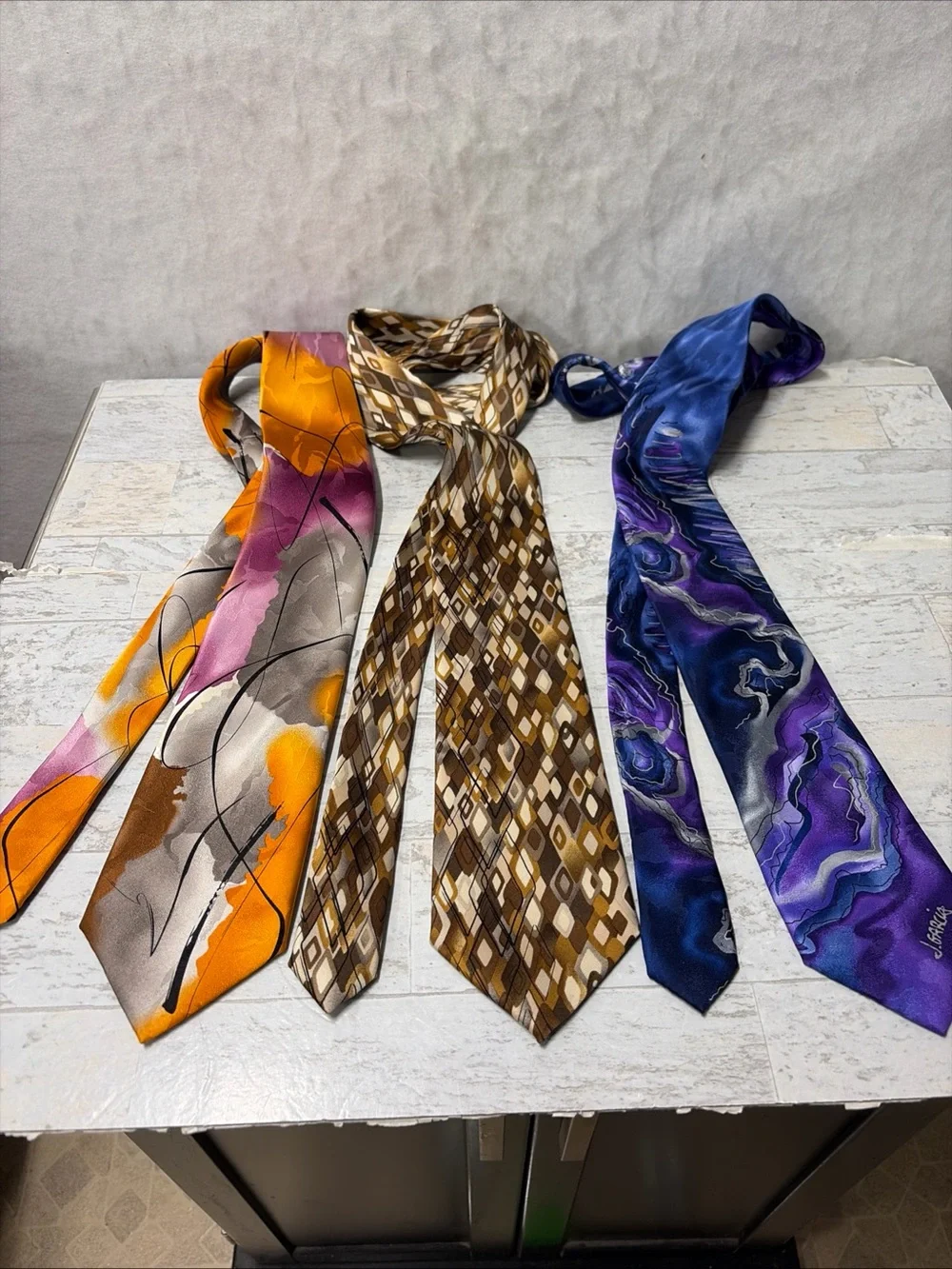 J. Garcia Silk Tie Lot Shaman How Fine Lady With Argyle Socks Jerry Garcia